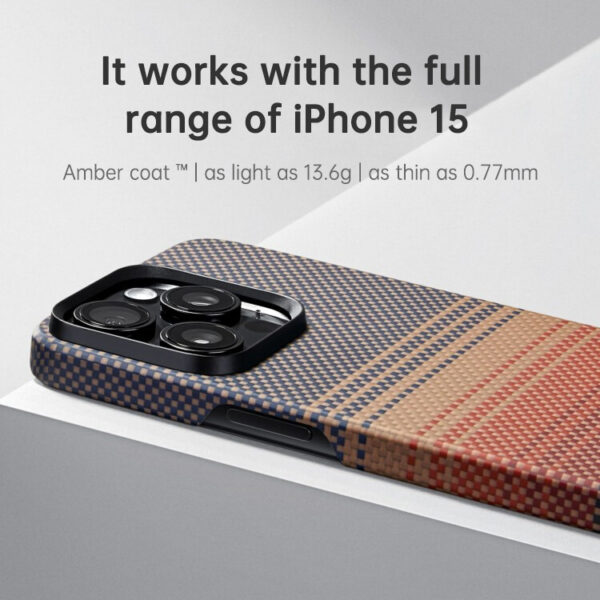 PITAKA is suitable for Apple 15promax magnetic sunset moonrise Kevlar floating aramid high-end magsafe carbon fiber mobile phone case - Image 4