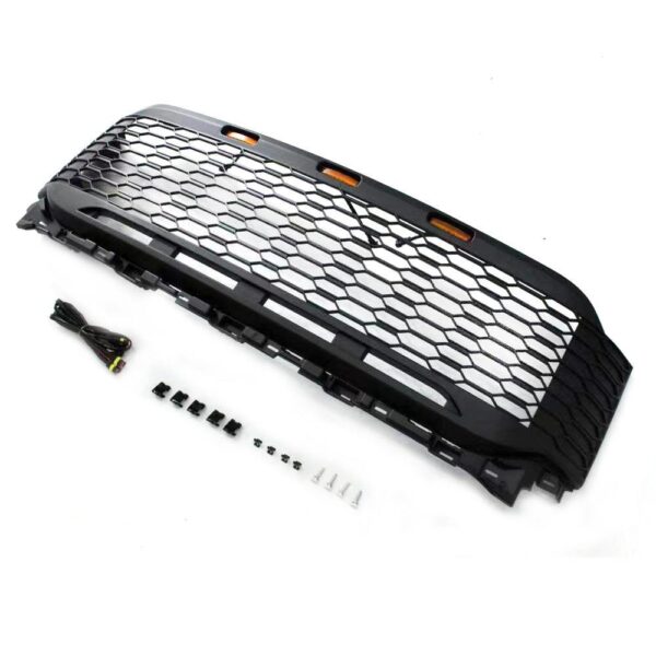 Grill For 2021 2022 2023 Ford f150 Raptor Grill Replacement W/LED Lights & Letters Matte Black - Image 2