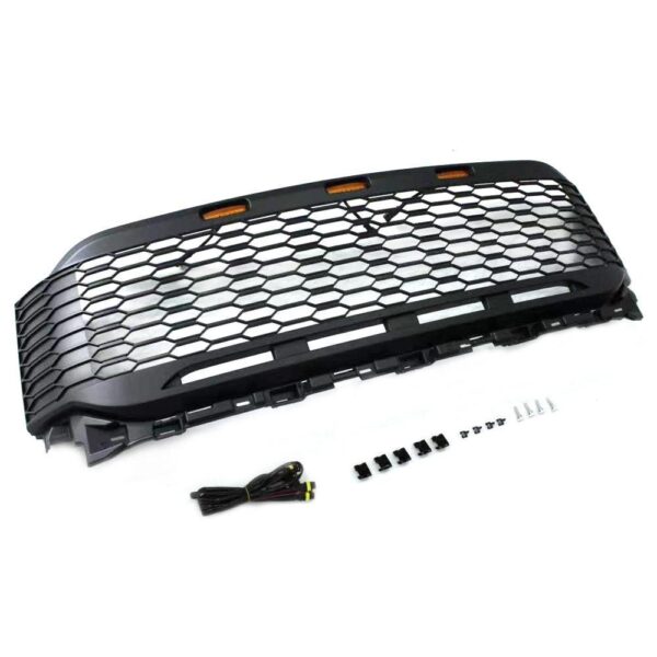 Grill For 2021 2022 2023 Ford f150 Raptor Grill Replacement W/LED Lights & Letters Matte Black - Image 4