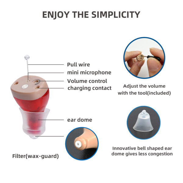 Elderly Hearing Aids Invisible Charging Hearing Aid CIC Sound Amplifier Accessories - Image 2