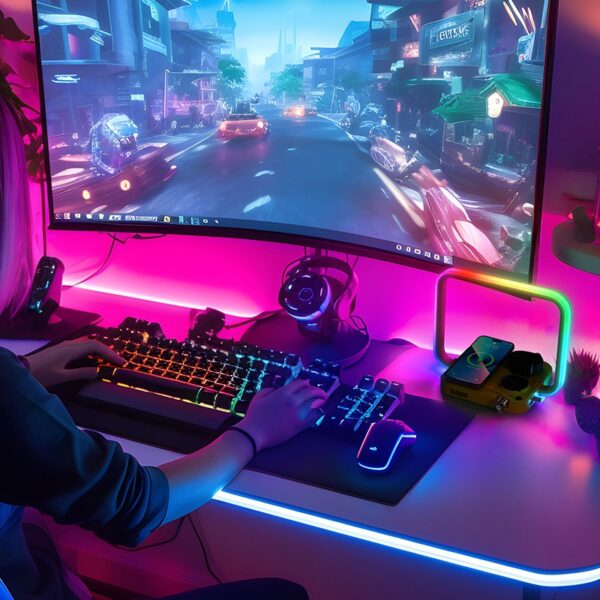 CNON Trendy Multi functional Wireless Charging Atmosphere Light Phone Earphones Watch Three in One RGB Colorful Light Intelligen - Image 5