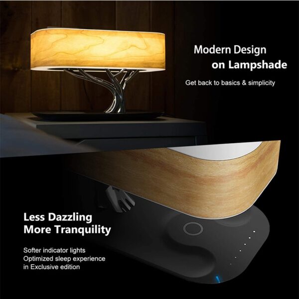 Modern led table lamp for bedroom dimmable bluetooth Speaker phone Charger wireless desk lamp bedside lamp table light tree lamp - Image 5