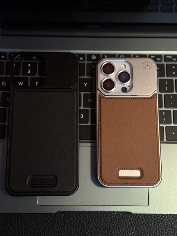 Leather frameless metal aromatherapy magnetic case Sakura sound suitable for Apple mobile phone case - Image 2
