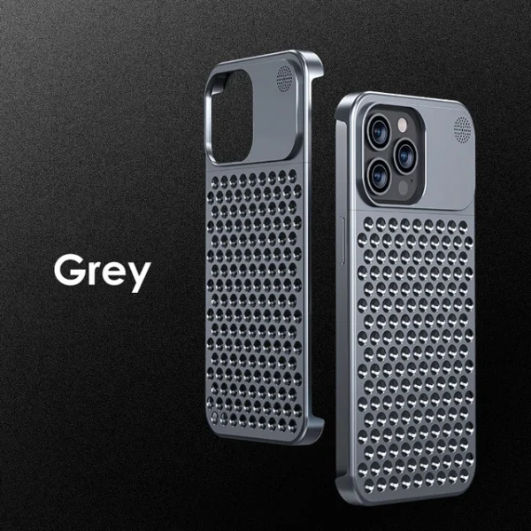 Metalen Warmteafvoer Telefoonhoes Voor Iphone 13 12 14 15 Pro Max Plus Koelende Geur Randloze Holle Aluminium Schokbestendige Hoes - Image 15