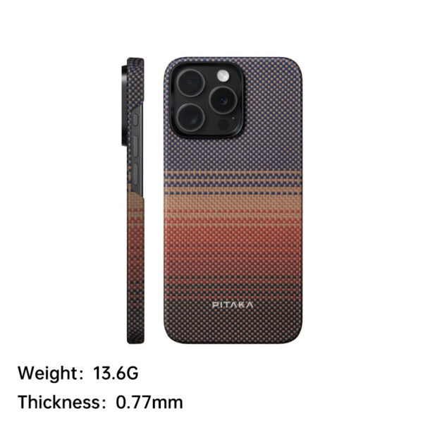 PITAKA is suitable for Apple 15promax magnetic sunset moonrise Kevlar floating aramid high-end magsafe carbon fiber mobile phone case - Image 18