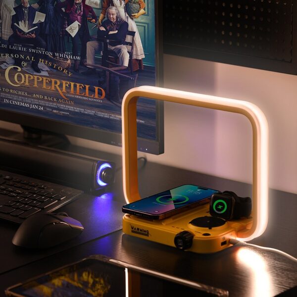 CNON Trendy Multi functional Wireless Charging Atmosphere Light Phone Earphones Watch Three in One RGB Colorful Light Intelligen - Image 4