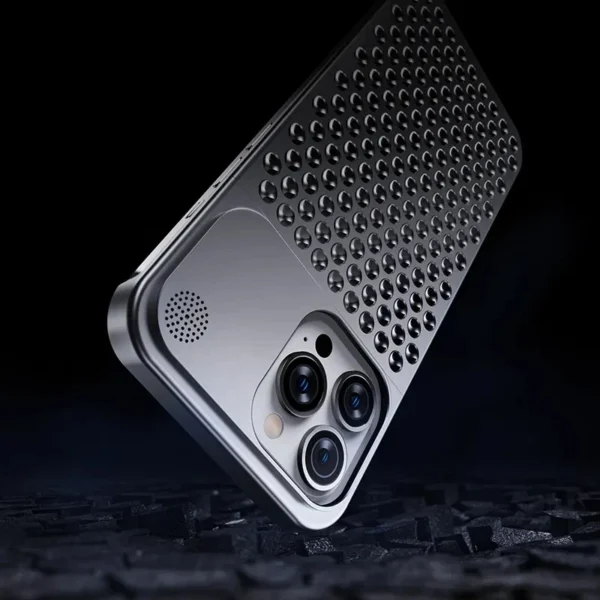 Metalen Warmteafvoer Telefoonhoes Voor Iphone 13 12 14 15 Pro Max Plus Koelende Geur Randloze Holle Aluminium Schokbestendige Hoes - Image 6