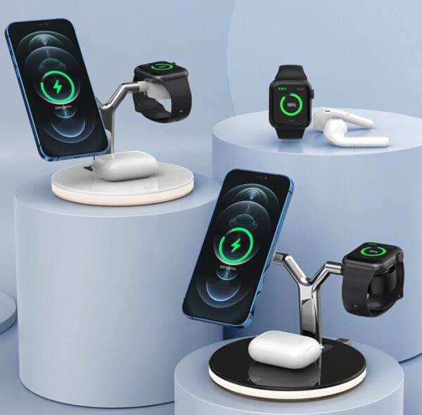 Magsafe desktop magnetic mobile phone holder charger three-in-one wireless charging watch headset - Image 3