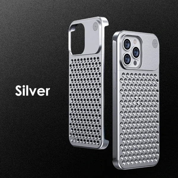 Metalen Warmteafvoer Telefoonhoes Voor Iphone 13 12 14 15 Pro Max Plus Koelende Geur Randloze Holle Aluminium Schokbestendige Hoes - Image 16