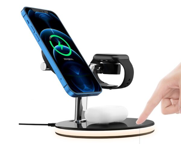 Magsafe desktop magnetic mobile phone holder charger three-in-one wireless charging watch headset - Image 4