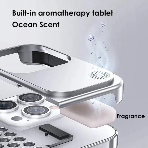 Metalen Warmteafvoer Telefoonhoes Voor Iphone 13 12 14 15 Pro Max Plus Koelende Geur Randloze Holle Aluminium Schokbestendige Hoes - Image 3
