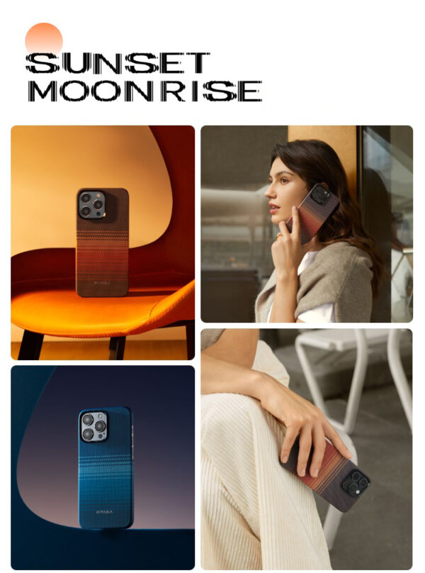 PITAKA is suitable for Apple 15promax magnetic sunset moonrise Kevlar floating aramid high-end magsafe carbon fiber mobile phone case - Image 12